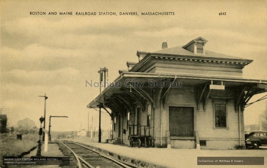 Postcard: Boston and Maine Railroad Station, Danvers, Massachusetts